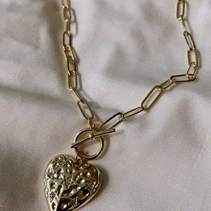 Heart Pendant Necklace. 14k Gold Filled/Overlay. 17 Inch Length.